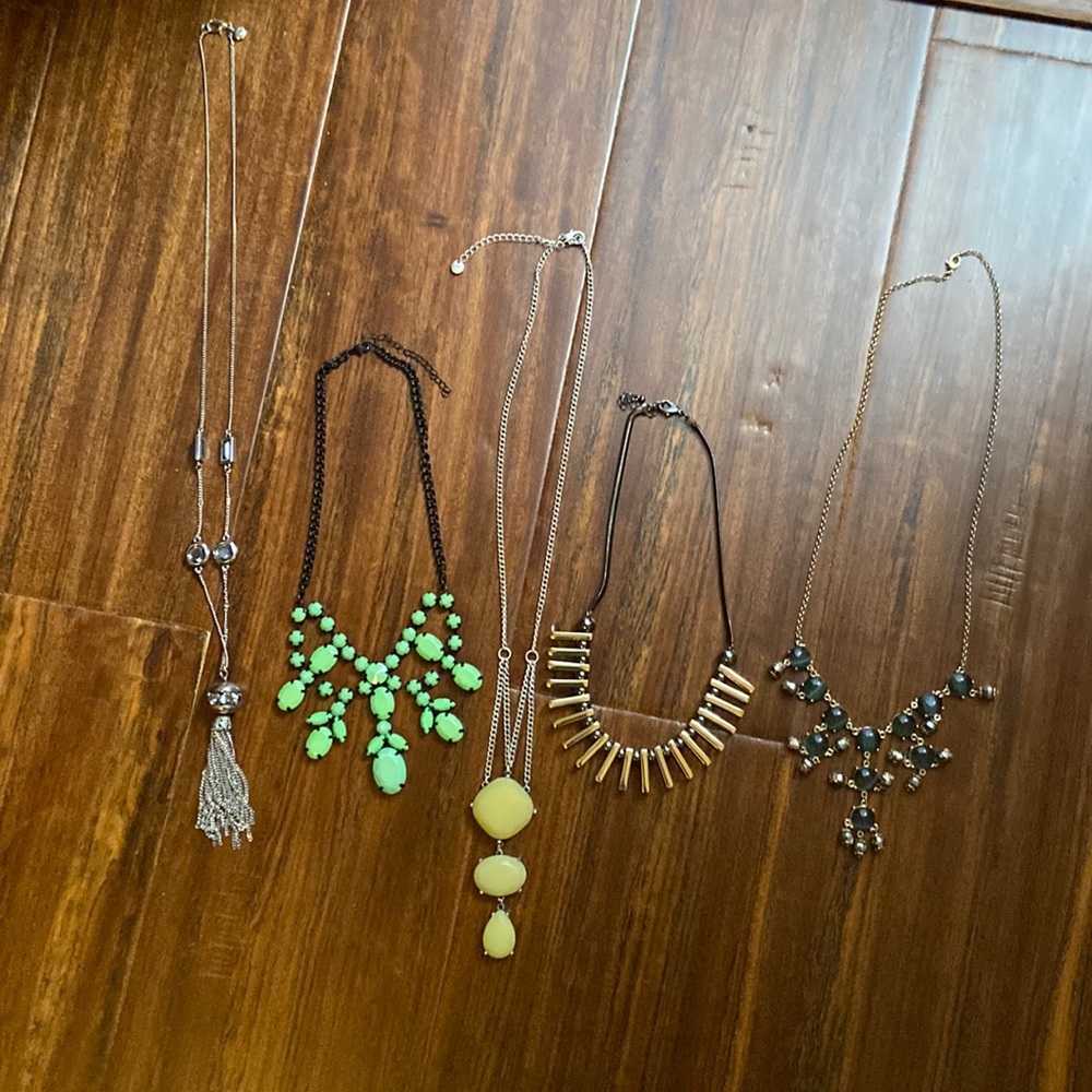 Set of 5 statement necklaces- The Loft and The Limited